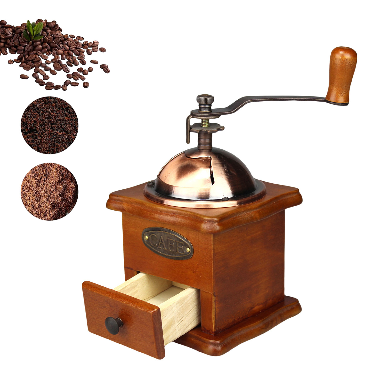 Burr Hand Grinder - Антикварная ручная кофемолка с ручным приводом,